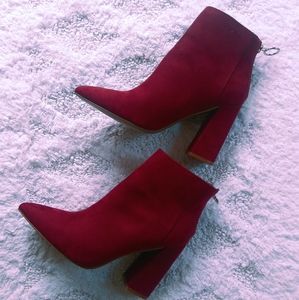 Audrina Port Royale Back Zip Heeled Suede Booties